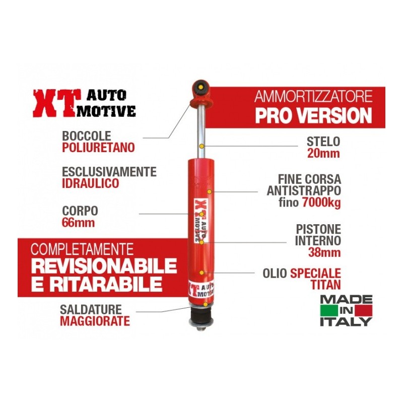 alt text - Amortisseur XT AUTOMOTIVE "Version Pro" pour Toyota LJ-KZJ 70/73 Phares Carrés Avant