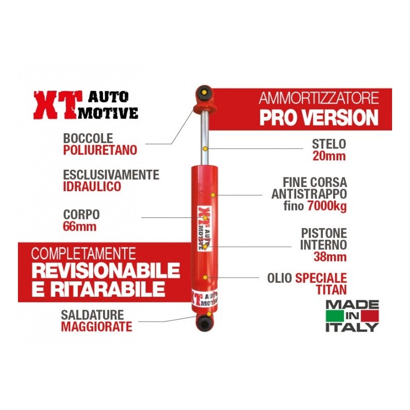 alt text - Amortisseur XT AUTOMOTIVE "Version PRO" pour Toyota LJ70/73 Phares Ronds Arrière II
