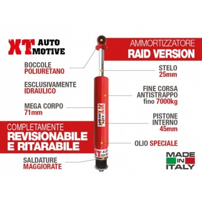 alt text - Amortisseur XT AUTOMOTIVE "Version RAID" pour Land Rover Defender 90 et 110 Arrière
