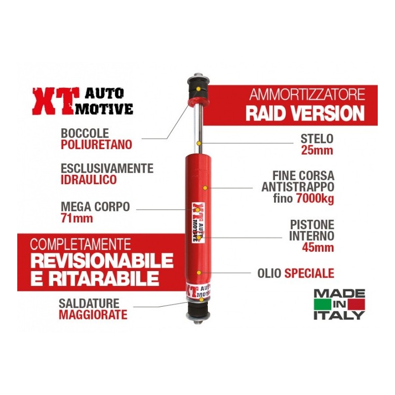 alt text - Amortisseur XT AUTOMOTIVE "Version Raid" pour Nissan Patrol GRY60 Avant