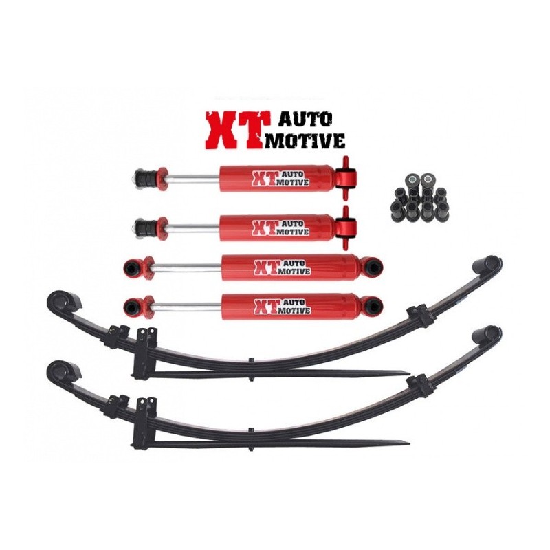 alt text - KIT DE REHAUSSE XT AUTOMOTIVE + 5 CM POUR MITSUBISHI PAJERO A RESSORTS A LAMES