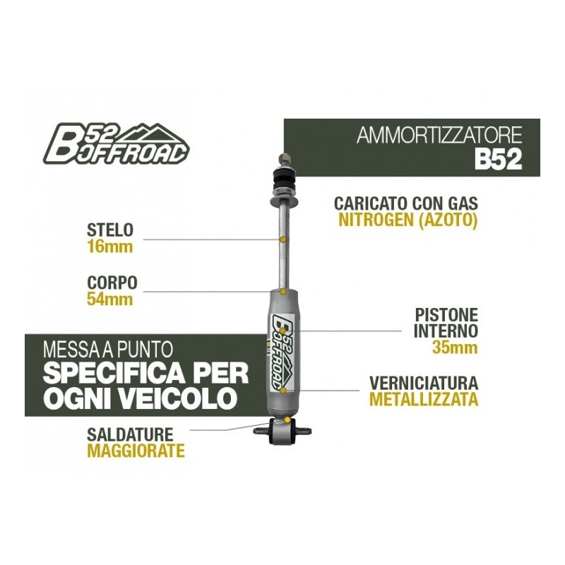 alt text - Amortisseur B52 OFFROAD pour Mitsubishi Pajero L040  Ressorts hélicoïdaux avant