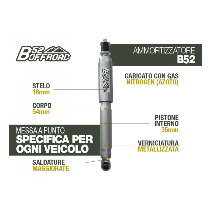 alt text - Amortisseur B52 OFFROAD pour Toyota Hilux avec ressorts à lames - Avant