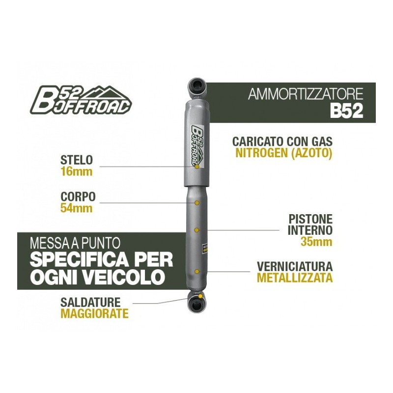 alt text - Amortisseur B52 OFFROAD pour Toyota Hilux avec ressorts à lames - Arrière