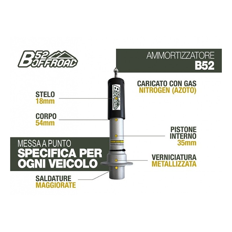 alt text - Amortisseur B52 OFFROAD pour Jeep Cherokee KJ Avant