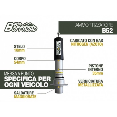 alt text - Amortisseur B52 OFFROAD pour Jeep Cherokee KK Avant