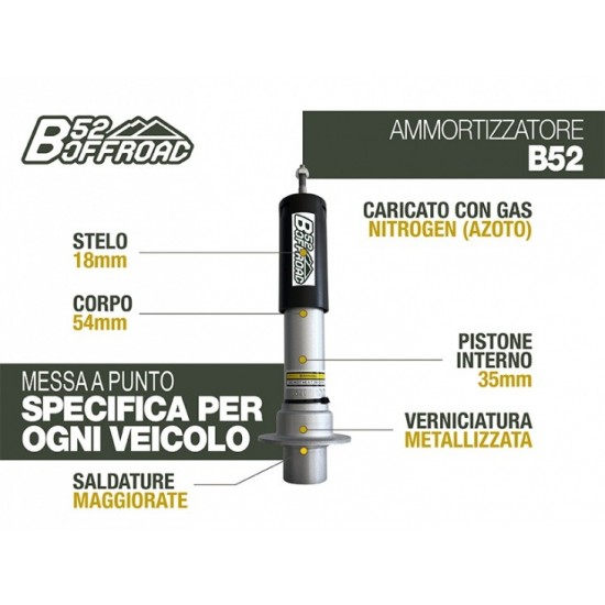 alt text - Amortisseur B52 OFFROAD pour Jeep Cherokee KK Avant