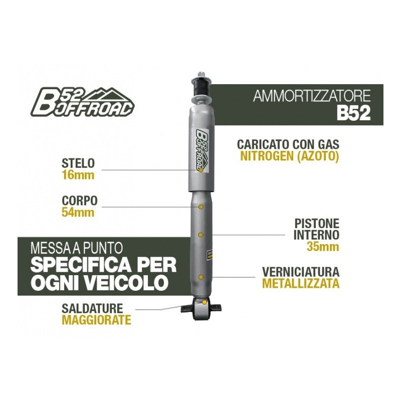 alt text - Amortisseur B52 OFFROAD pour Jeep Grand Cherokee ZJ Avant
