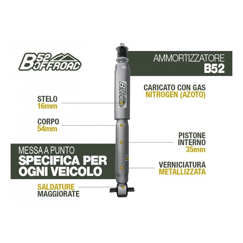 alt text - Amortisseur B52 OFFROAD pour Jeep Wrangler TJ Avant