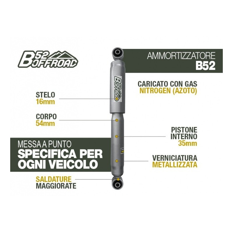 alt text - Amortisseur B52 OFFROAD pour Jeep Wrangler TJ Arrière