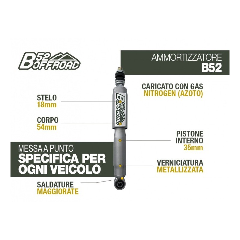 alt text - Amortisseur B52 OFFROAD pour Nissan Pick Up D21 Avant