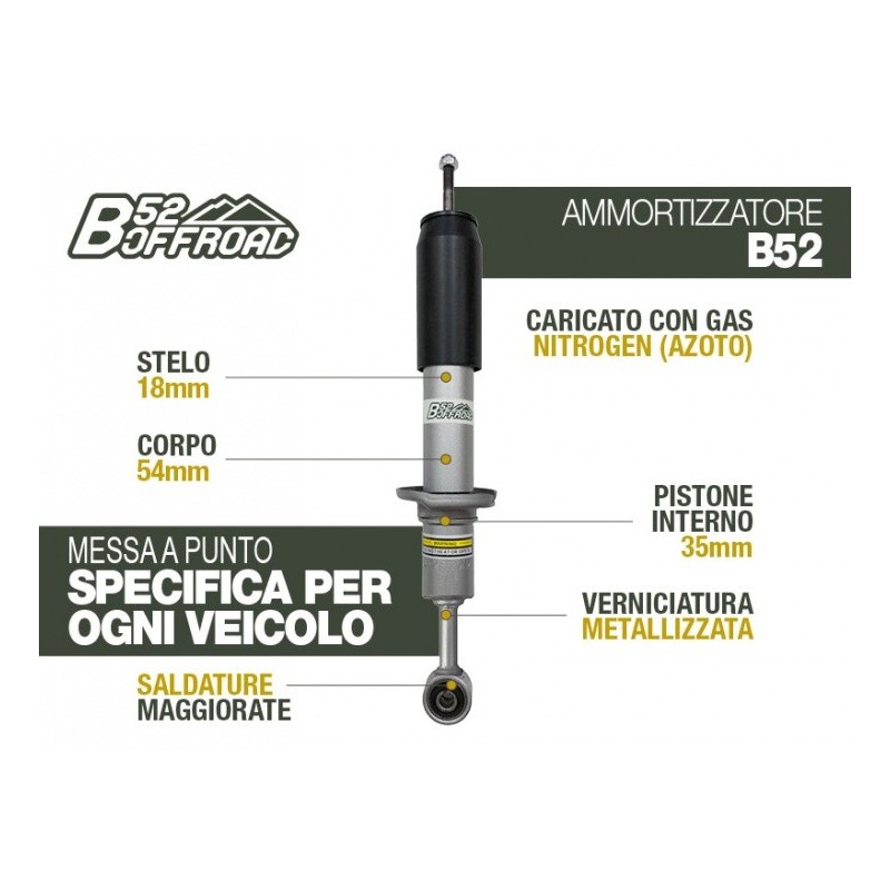 alt text - Amortisseur B52 OFFROAD pour Toyota Hilux de 2015 à 2023 Avant