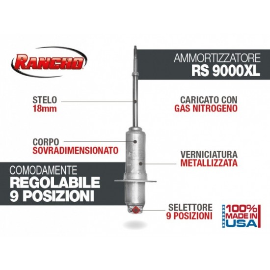 alt text - Amortisseur RANCHO 9000 XL pour Jeep Cherokee KJ Avant