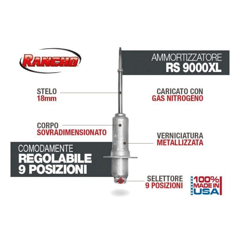 alt text - Amortisseur RANCHO 9000 XL pour Jeep Cherokee KK Avant