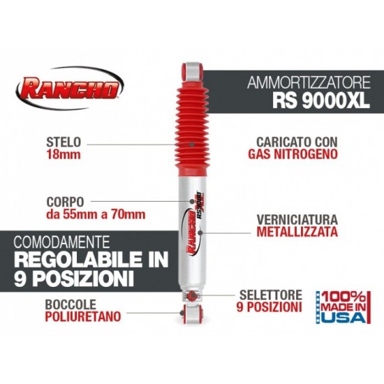 alt text - Amortisseur RANCHO 9000 XL pour Nissan Pick Up D21 Arrière